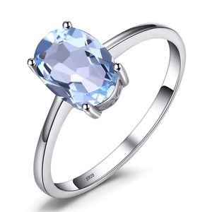 925 Sterling Silver Blue Topaz Ring